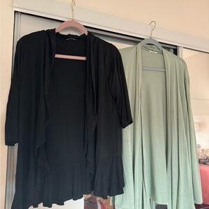 Black and Green Women's Cardigan Set